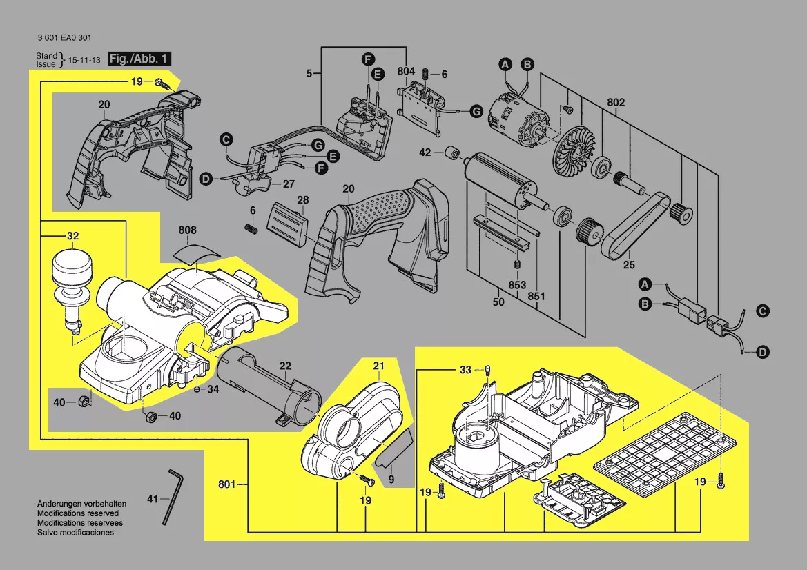 Châssis pour rabot GHO 18V LI / GHO 14,4V Bosch